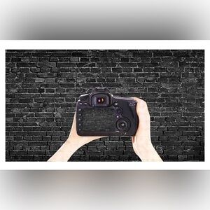 Black Brick Wall Background , 5 x 7, Photography Props Brick Birthday Party